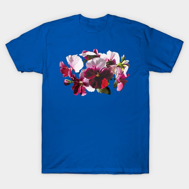 Pansies - Pink and Magenta Pansies T-Shirt by SusanSavad